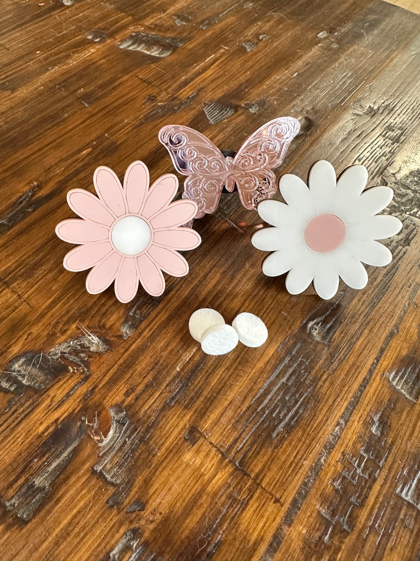 Mirrored Swirly Butterfly Car Vent Clip