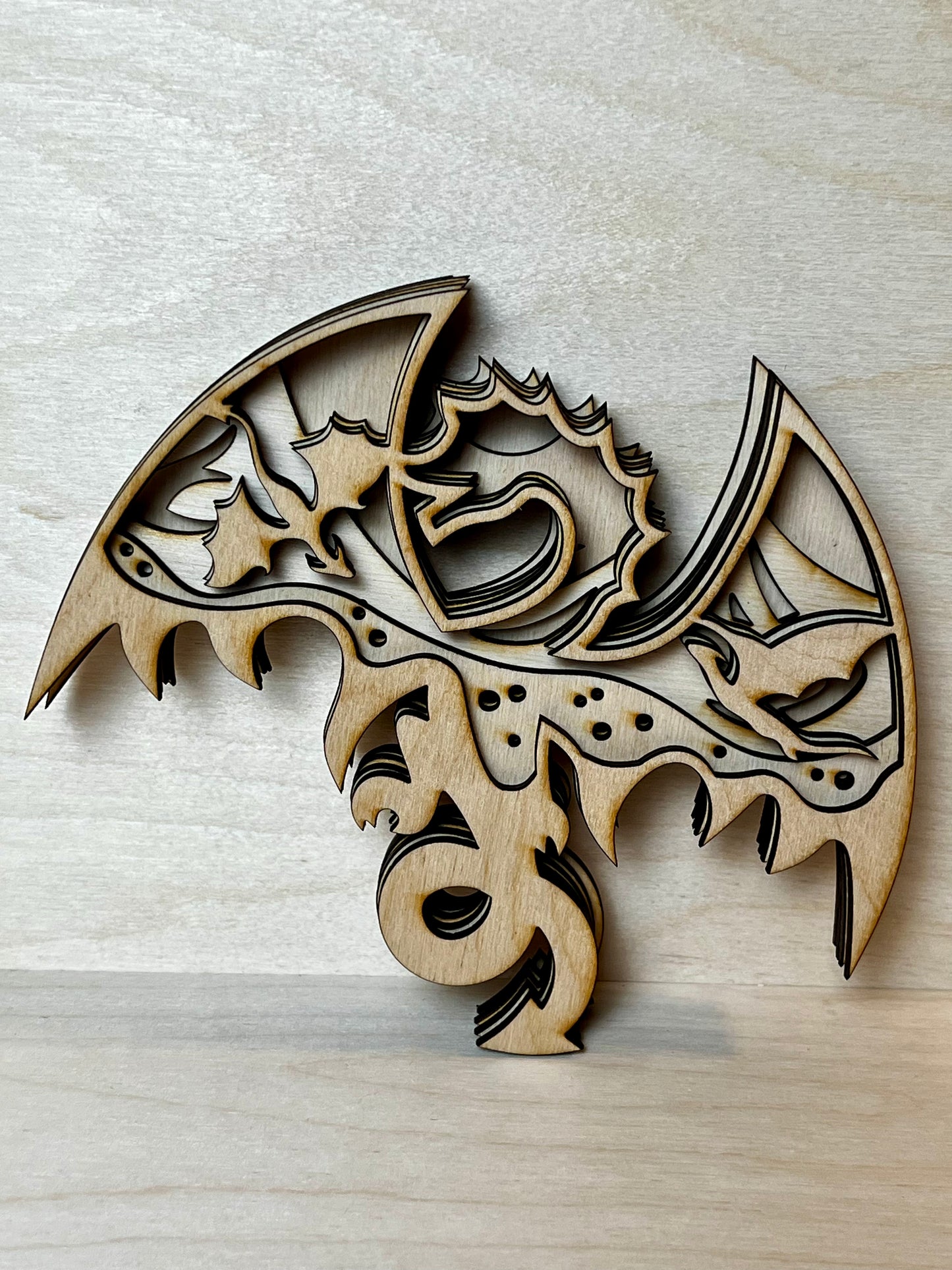 5 layer 3D wood art Dragon