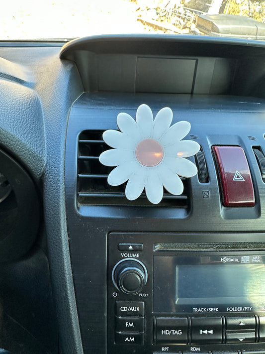 White Daisy Car Air Freshener
