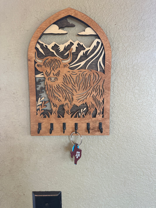 Highland Cow Key Holder